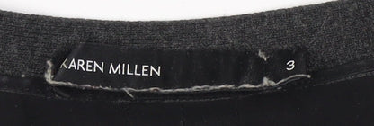 Karen Millen Grey V-Neck Women's Cardigan, Size S, 3/4 Sleeve, Casual