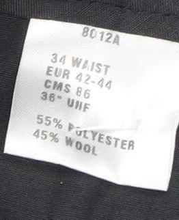 Men's Black Trousers, Size 34, Business Style