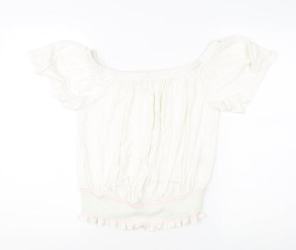 Womens UK Size 12 NEXT White Basic Blouse