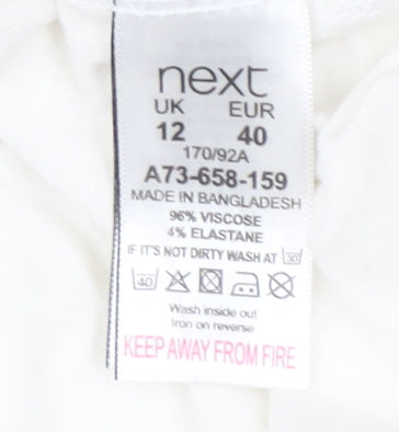 Womens UK Size 12 NEXT White Basic Blouse