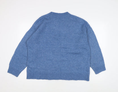 Womens UK Size L Marks and Spencer Blue Pullover Jumper