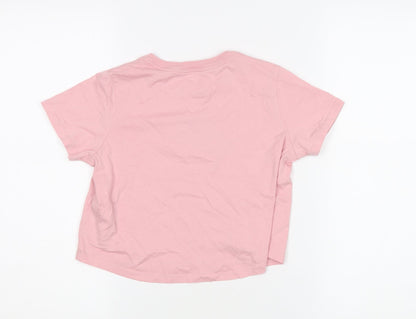 Nike Women's Pink Short Sleeve T-Shirt, M - 100% Cotton