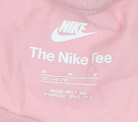Nike Women's Pink Short Sleeve T-Shirt, M - 100% Cotton