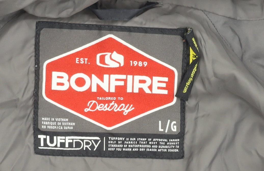 Mens UK Size L Bonfire Black Rain Coat