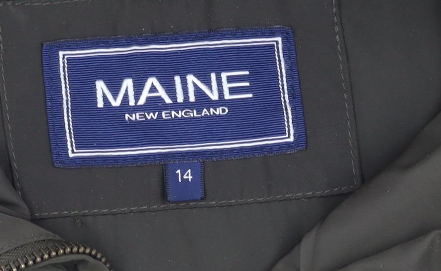 Maine New England Women's Green Mid-Length Windbreaker Jacket
