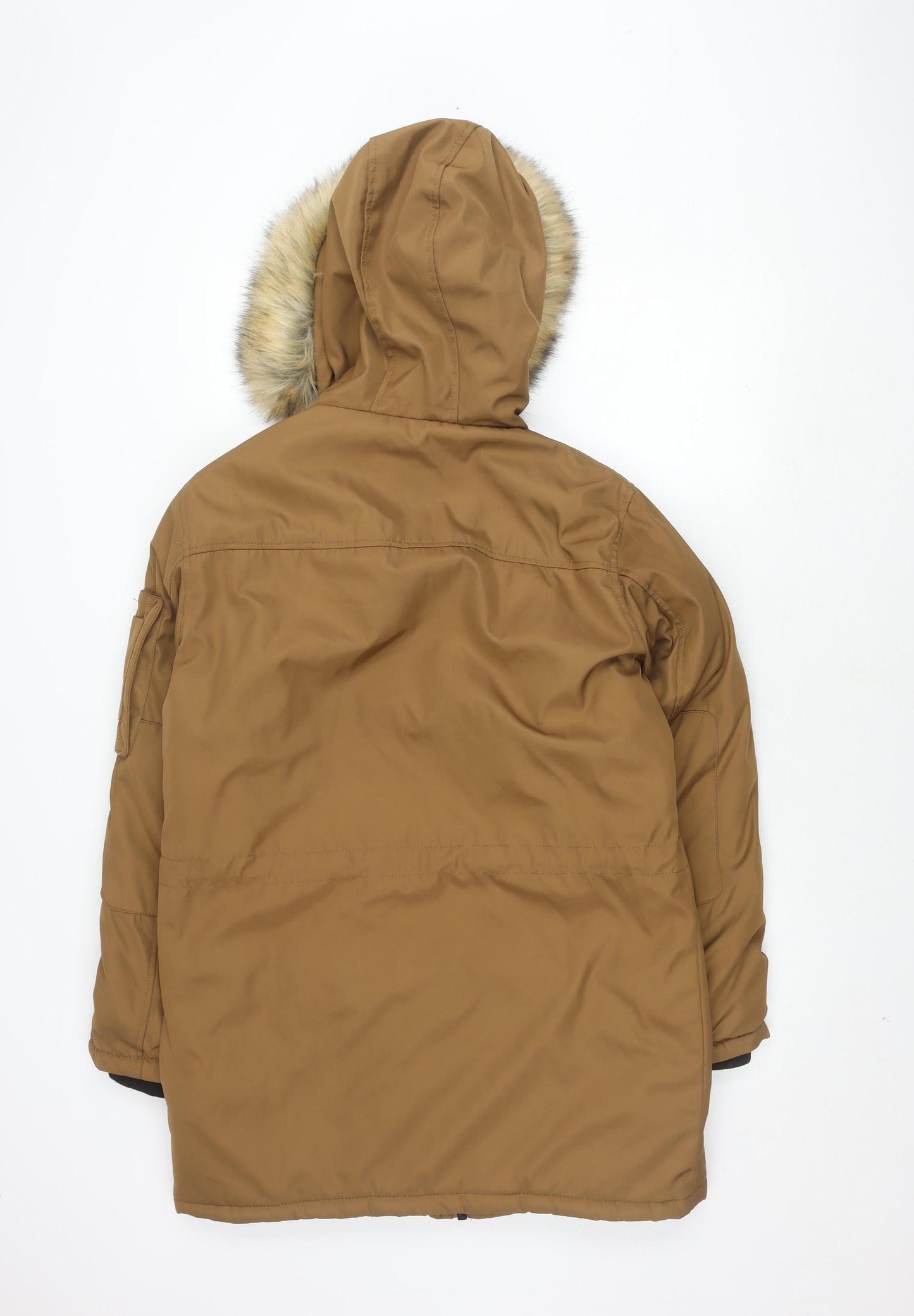 Mens UK Size S Bershka Brown Parka Coat