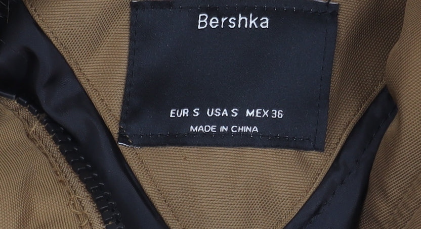 Mens UK Size S Bershka Brown Parka Coat