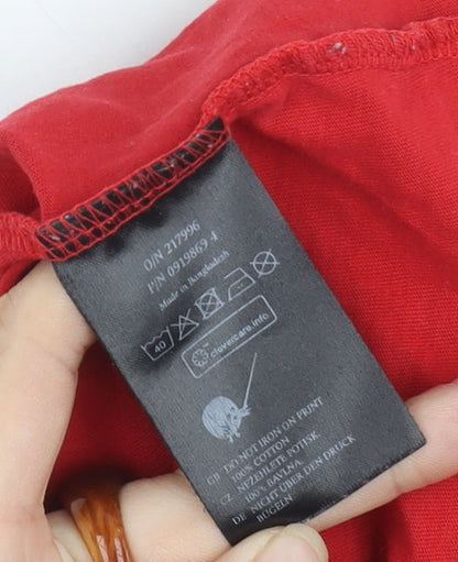 Womens UK Size M Monki Red Cropped T-Shirt