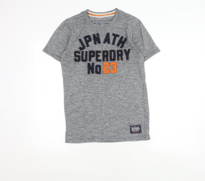 Superdry Men's Grey Cotton Blend T-Shirt, Size S, Casual Style