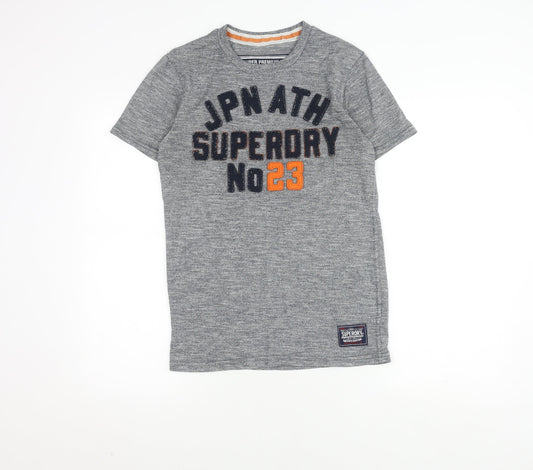 Superdry Men's Grey Cotton Blend T-Shirt, Size S, Casual Style