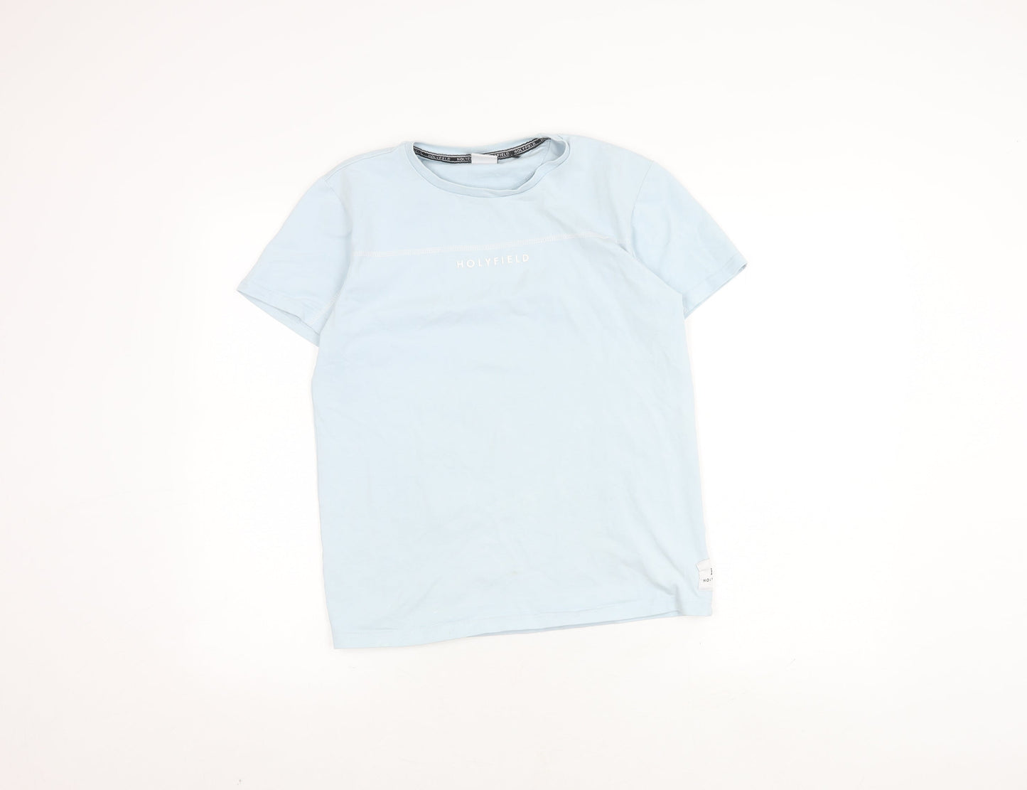 Holyfield Unisex Kids Blue T-Shirt Size M, Logo Accent