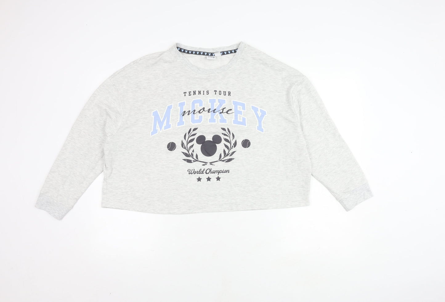 Disney Women's Grey Mickey Mouse Long Sleeve Pyjama Top
