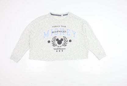 Disney Women's Grey Mickey Mouse Long Sleeve Pyjama Top