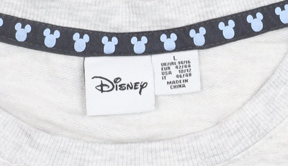 Disney Women's Grey Mickey Mouse Long Sleeve Pyjama Top