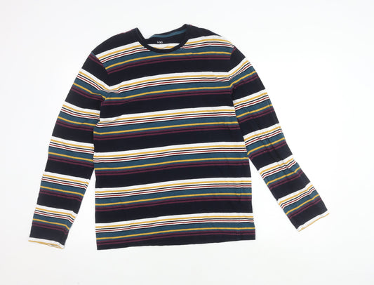 Marks and Spencer Men's Multicoloured Striped T-Shirt M