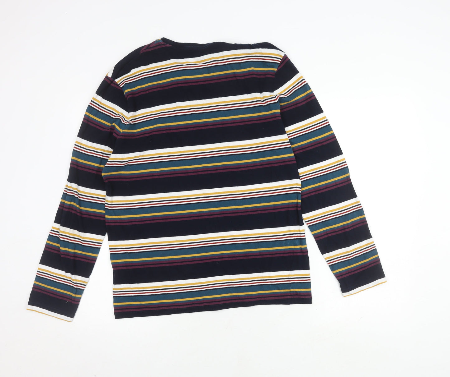 Marks and Spencer Men's Multicoloured Striped T-Shirt M