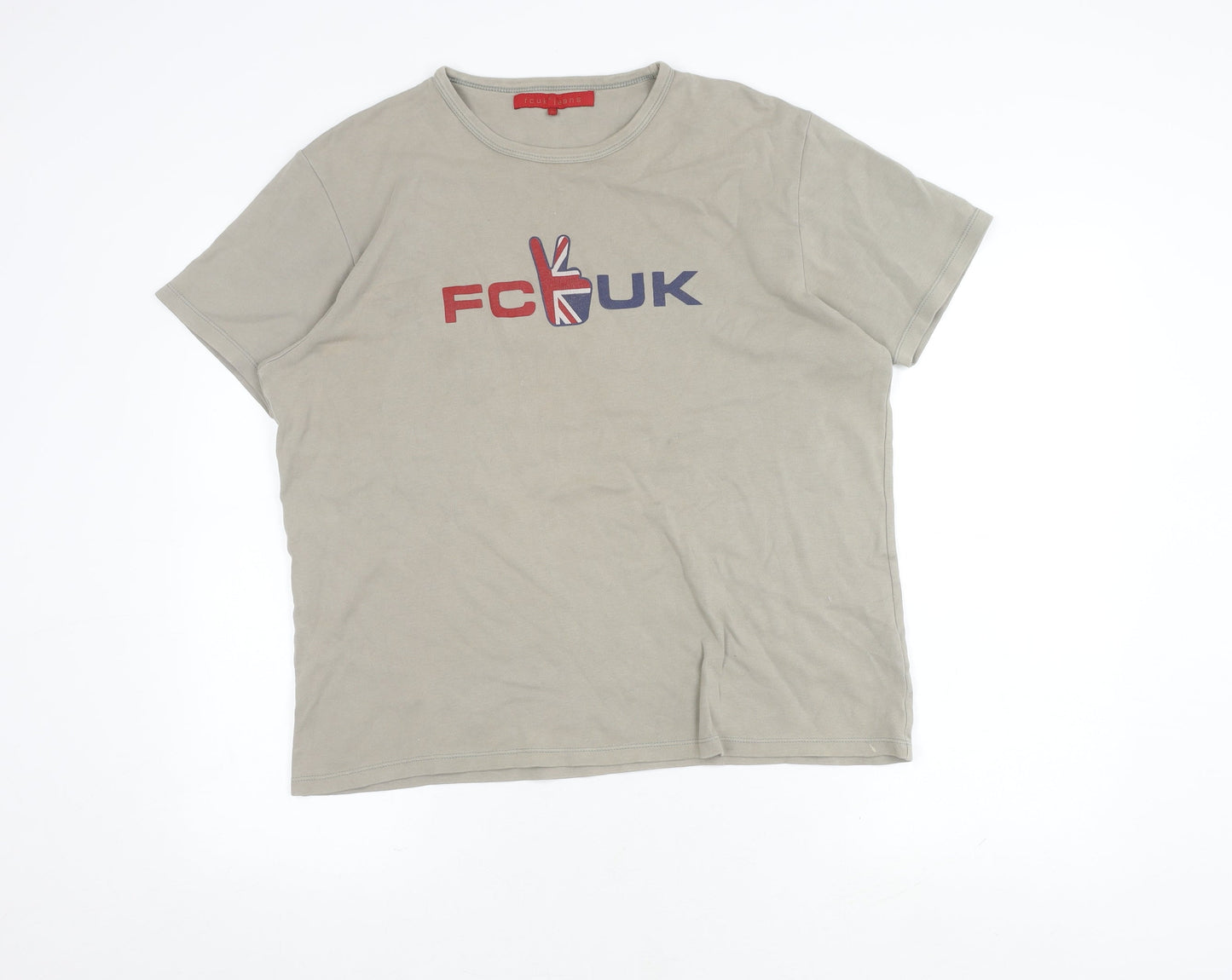 Mens UK Size L French Connection Beige  T-Shirt