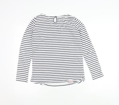 FatFace Girls Multicoloured Striped T-Shirt, 12-13 Years, Embroidered
