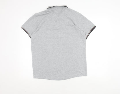 Firetrap Men's Grey Polo Shirt, Medium, Short Sleeve