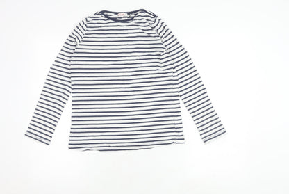 FatFace Girls Blue White Striped Long Sleeve T-Shirt, Size 12-13