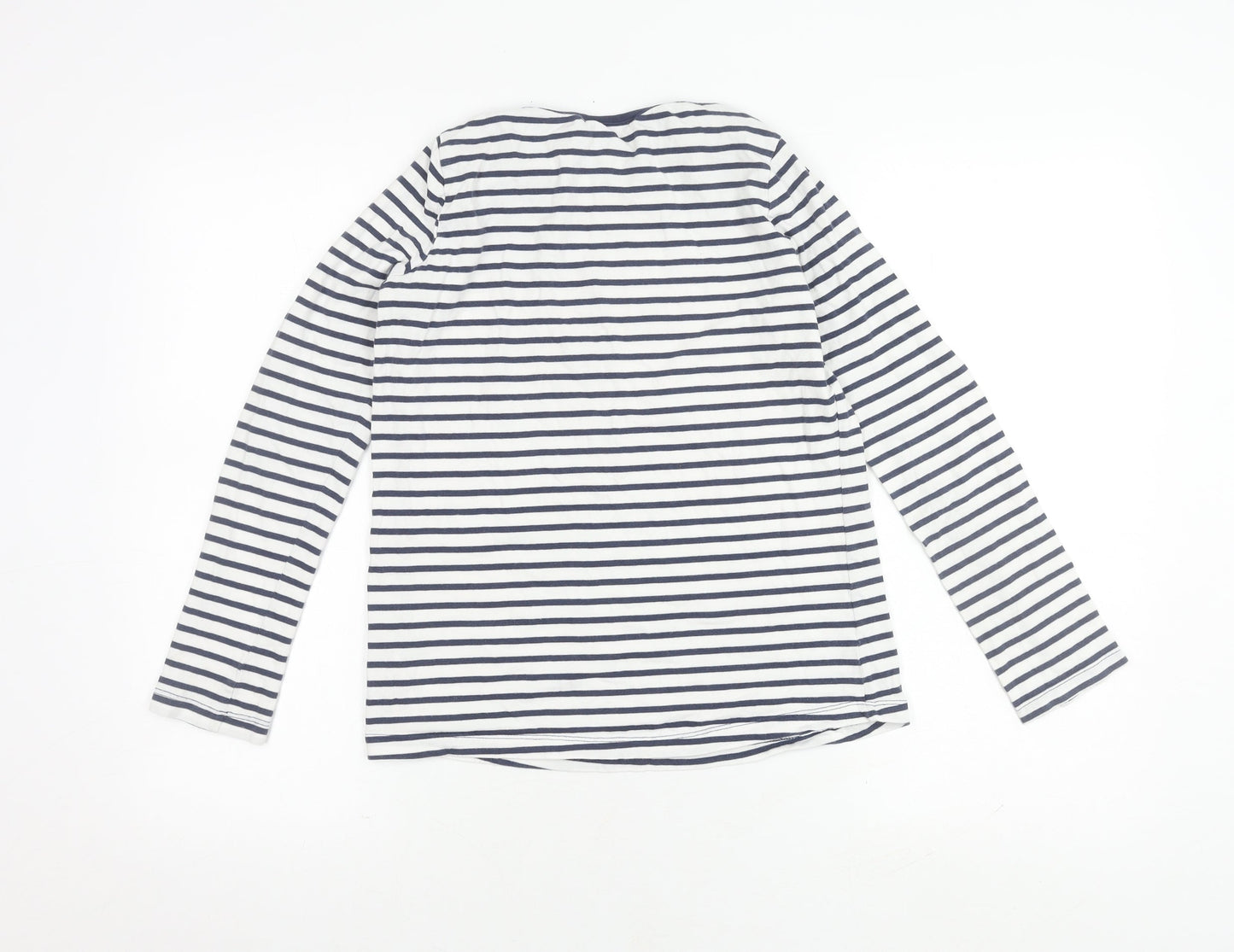 FatFace Girls Blue White Striped Long Sleeve T-Shirt, Size 12-13