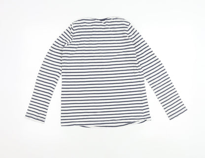 FatFace Girls Blue White Striped Long Sleeve T-Shirt, Size 12-13