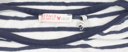 FatFace Girls Blue White Striped Long Sleeve T-Shirt, Size 12-13