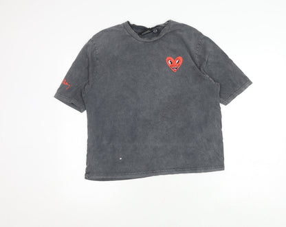 Unisex Adults UK Size XS Keith Haring Grey Basic T-Shirt