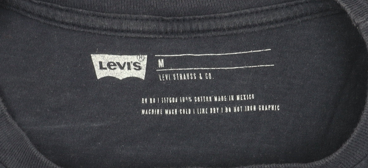 Levi's Men's Black Graphic Print T-Shirt - Medium
