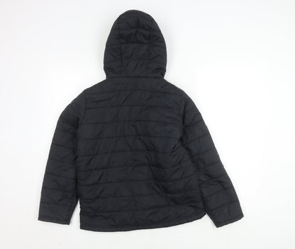 Peter Storm Boys Black Puffer Jacket 11-12 Years Hooded