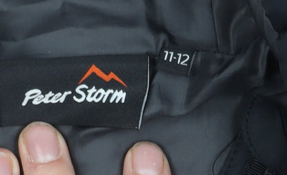 Peter Storm Boys Black Puffer Jacket 11-12 Years Hooded