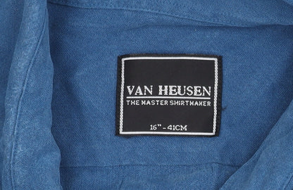 Van Heusen Men's Blue Long Sleeve Button-Up Shirt