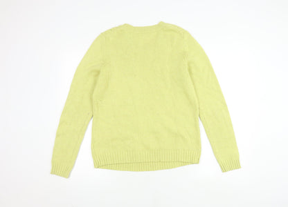 Gap Women's Green Cable-Knit Jumper, Size L, Crew Neck