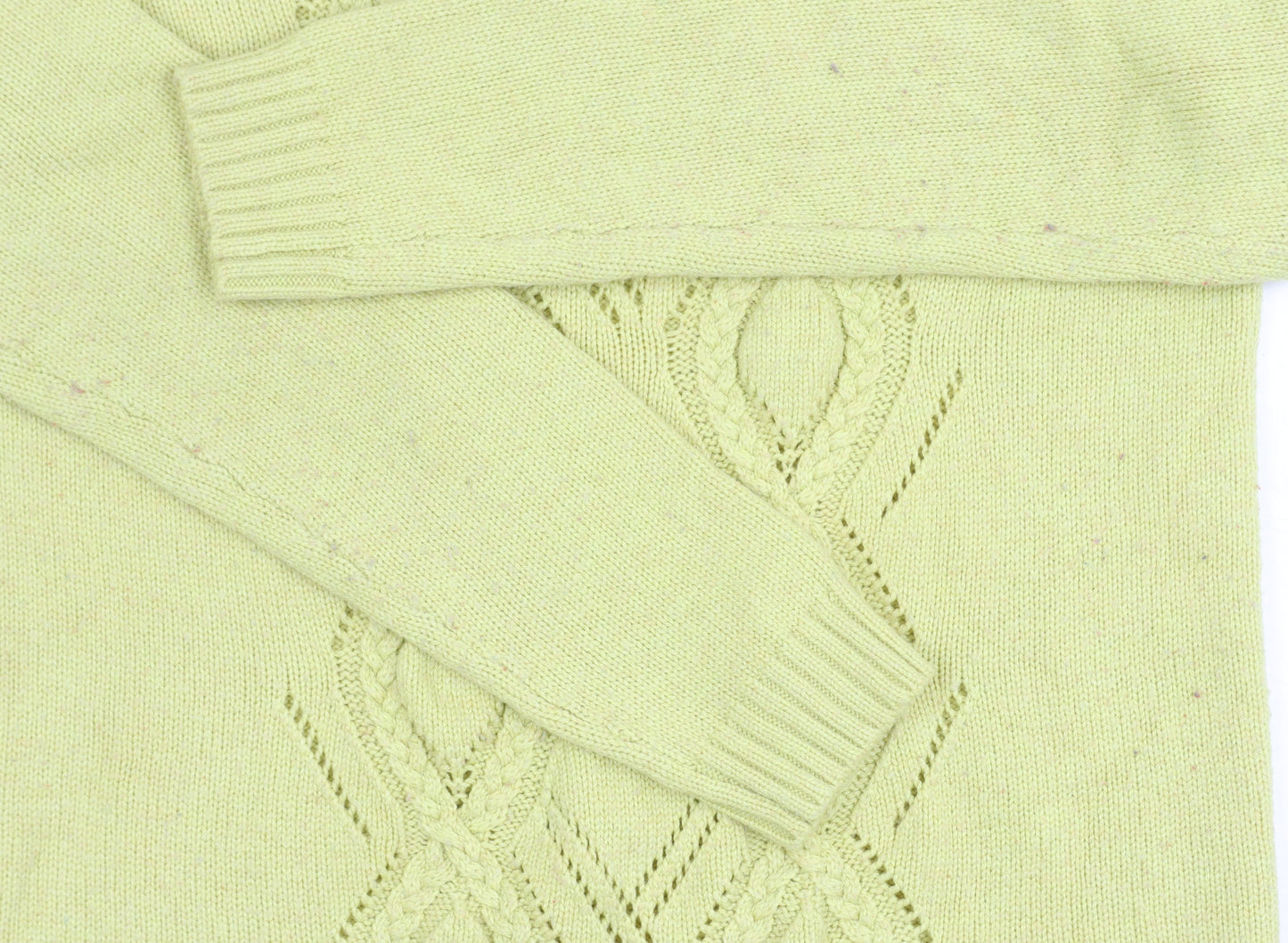 Gap Women's Green Cable-Knit Jumper, Size L, Crew Neck