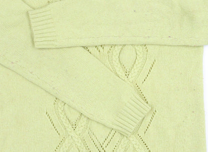 Gap Women's Green Cable-Knit Jumper, Size L, Crew Neck