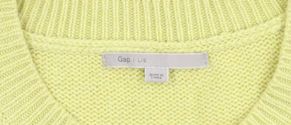 Gap Women's Green Cable-Knit Jumper, Size L, Crew Neck