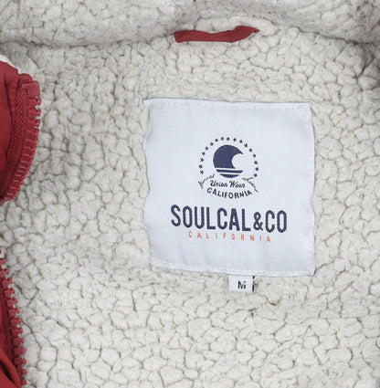 Mens UK Size M SoulCal & Co Red Puffer Jacket