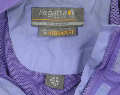 Regatta Women's Purple Waterproof Rain Jacket Size 14