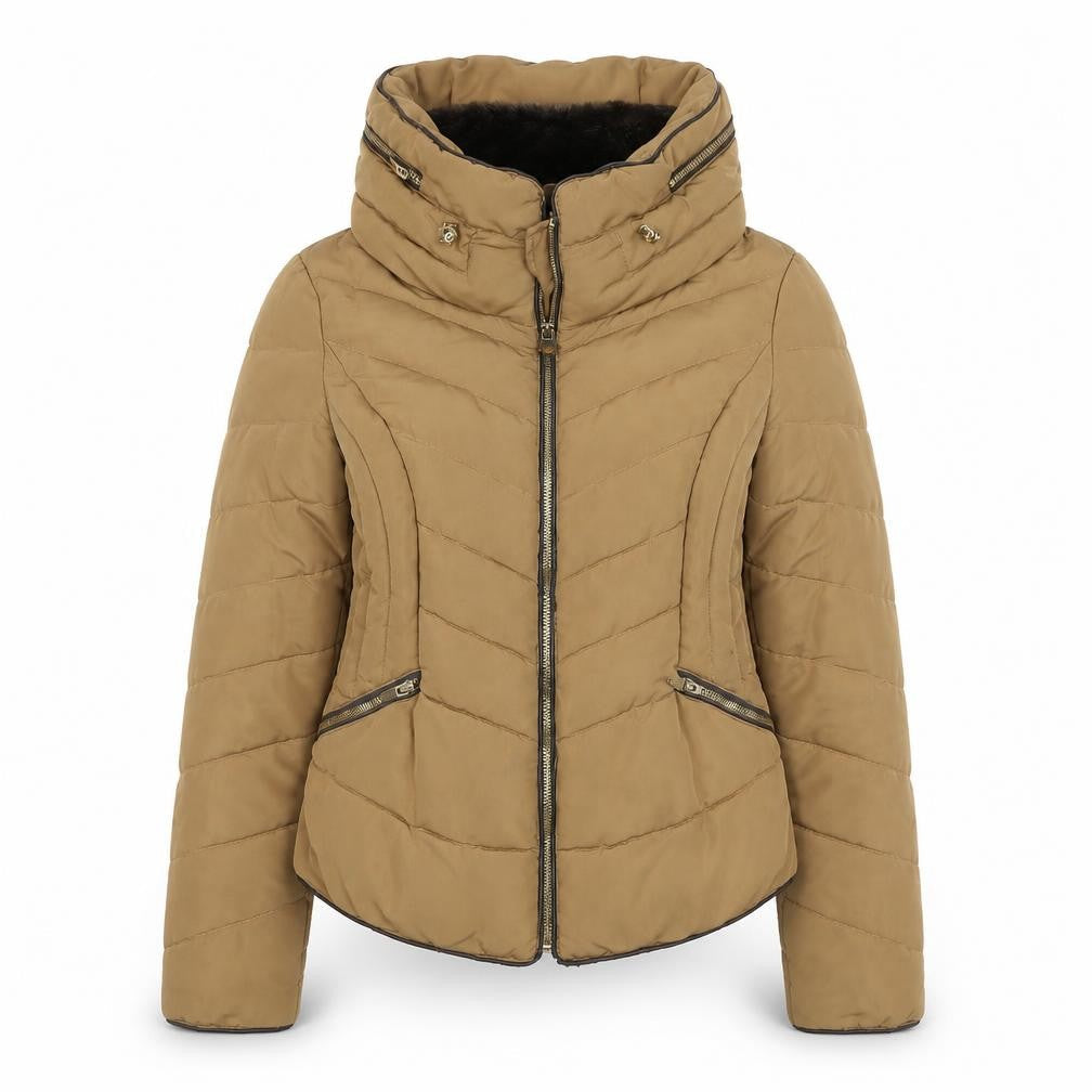 Womens UK Size Large Zara Brown Puffer Jacket