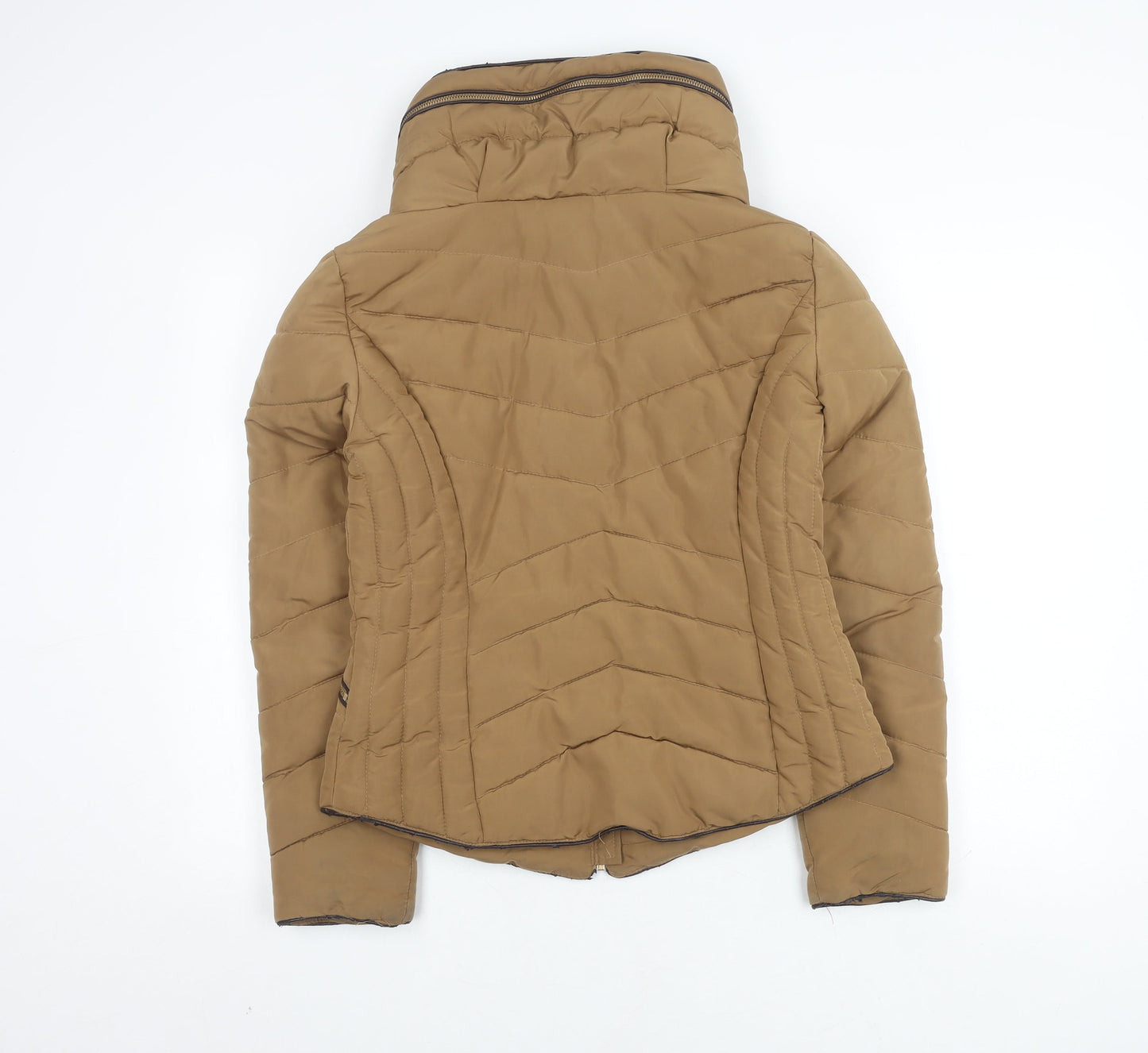 Womens UK Size Large Zara Brown Puffer Jacket