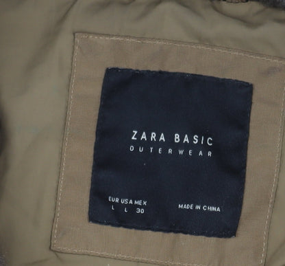 Womens UK Size Large Zara Brown Puffer Jacket