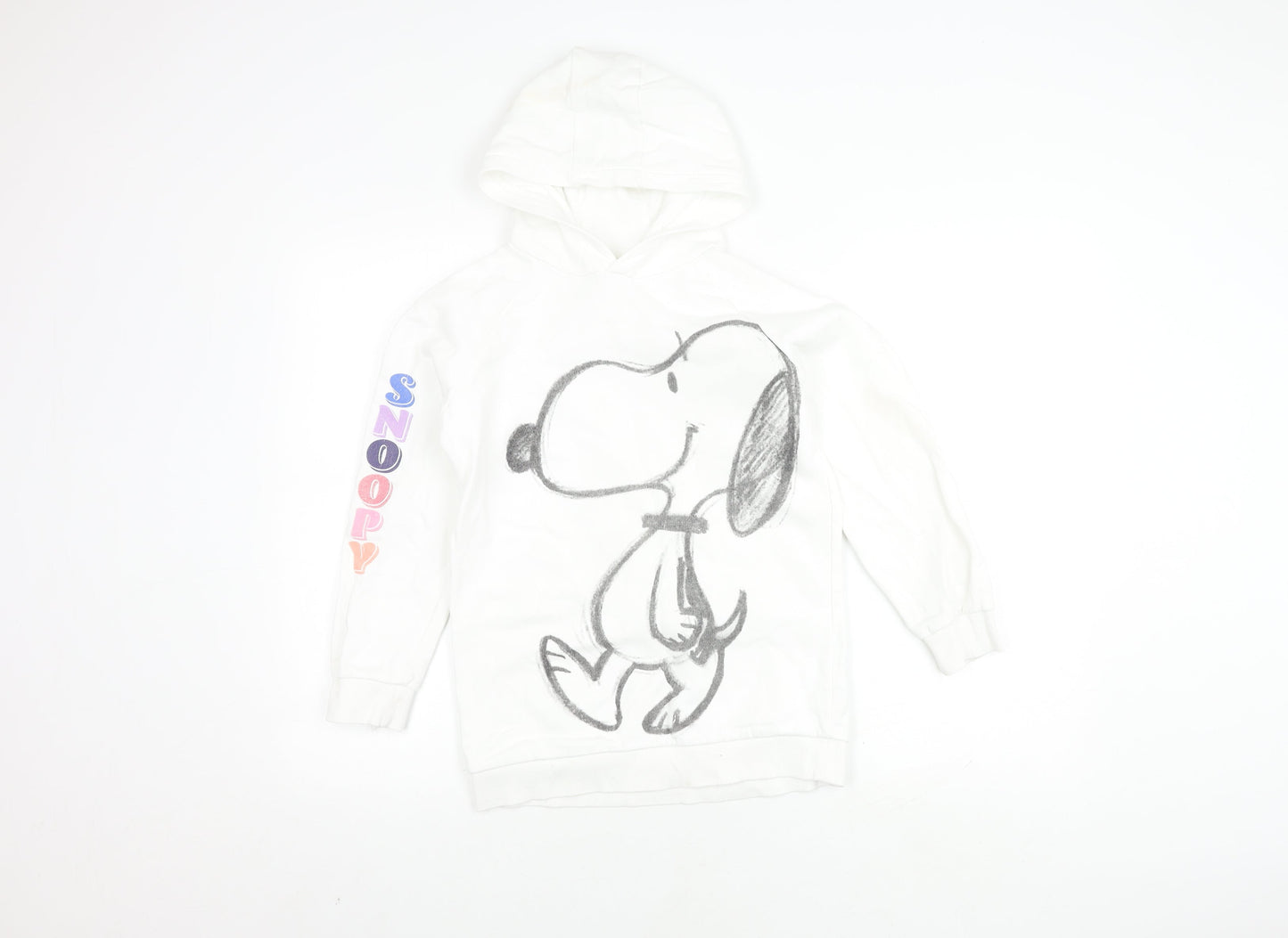Marks and Spencer Girls White Snoopy Hoodie 9-10 Years