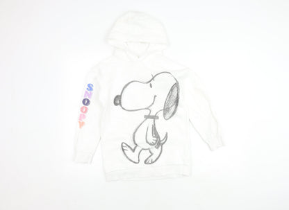 Marks and Spencer Girls White Snoopy Hoodie 9-10 Years