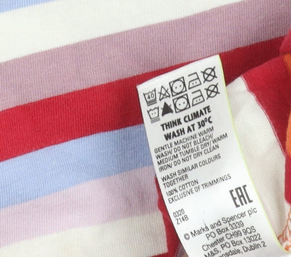 Marks and Spencer Women's Multicoloured Striped T-Shirt