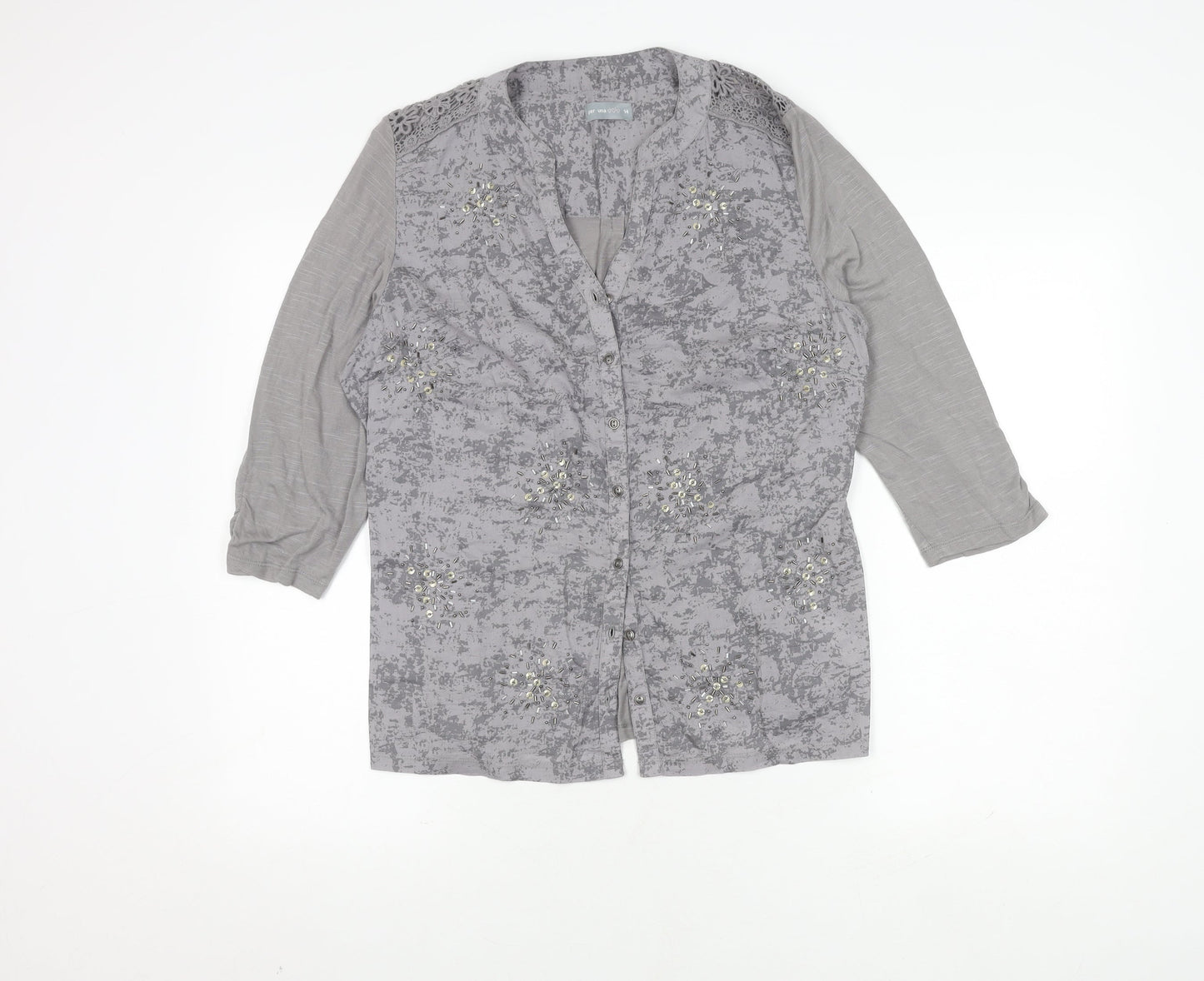 Womens UK Size 14 Marks and Spencer Grey Basic Blouse