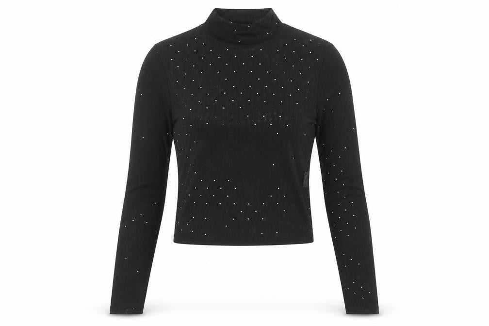 Womens UK Size 2 Pull & Bear Black Cropped Blouse