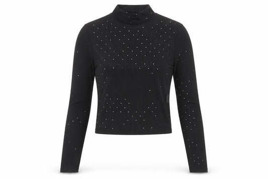 Womens UK Size 2 Pull & Bear Black Cropped Blouse