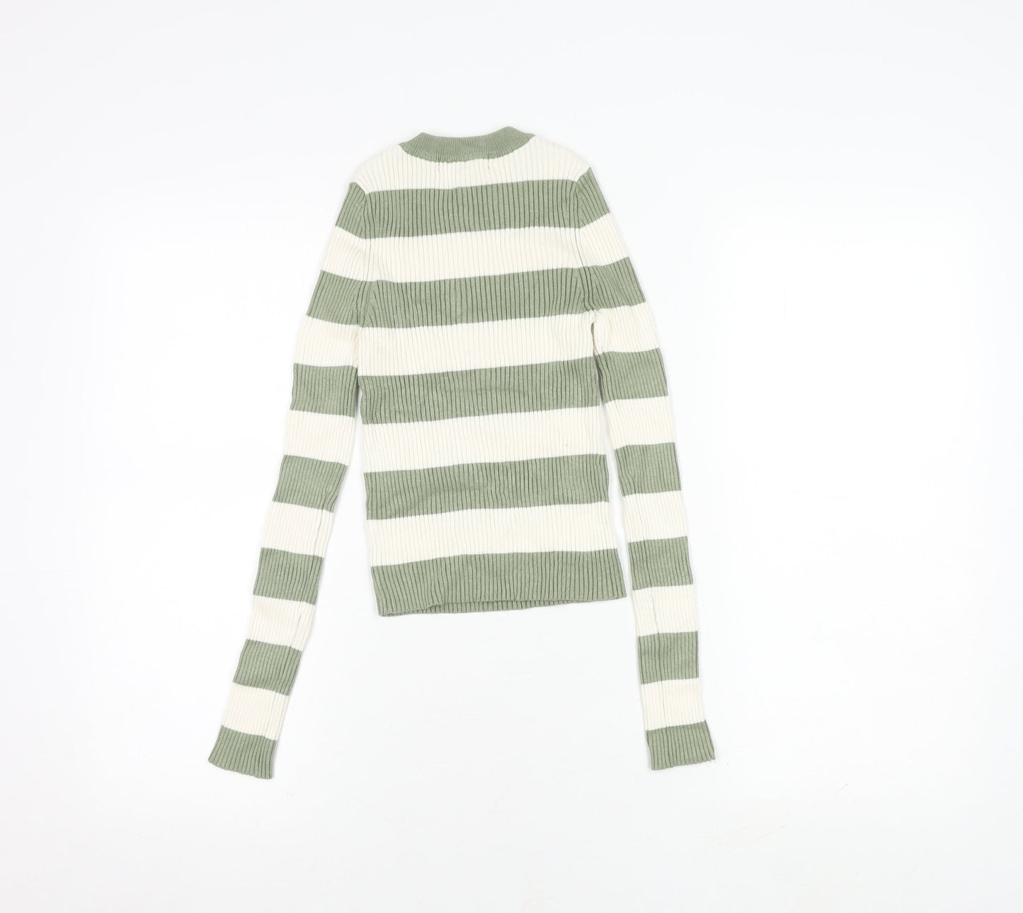 Womens UK Size S Pull & Bear Green Basic T-Shirt