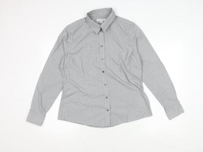 Banana Republic Men's Grey Striped Shirt, Size 12, Button-Up