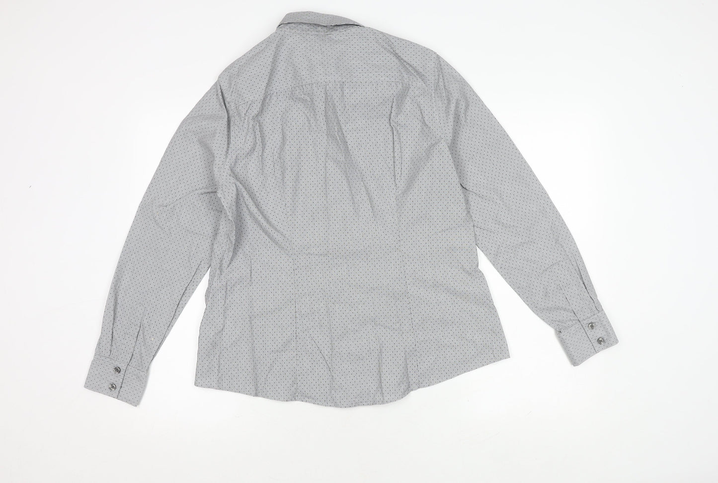Banana Republic Men's Grey Striped Shirt, Size 12, Button-Up